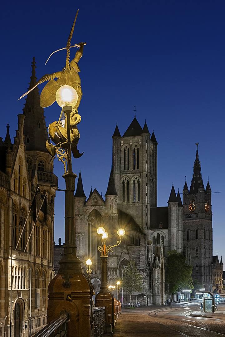 Auf der Sint- Michielsbrug am Morgen, Gent