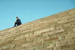 Auf der Treppe