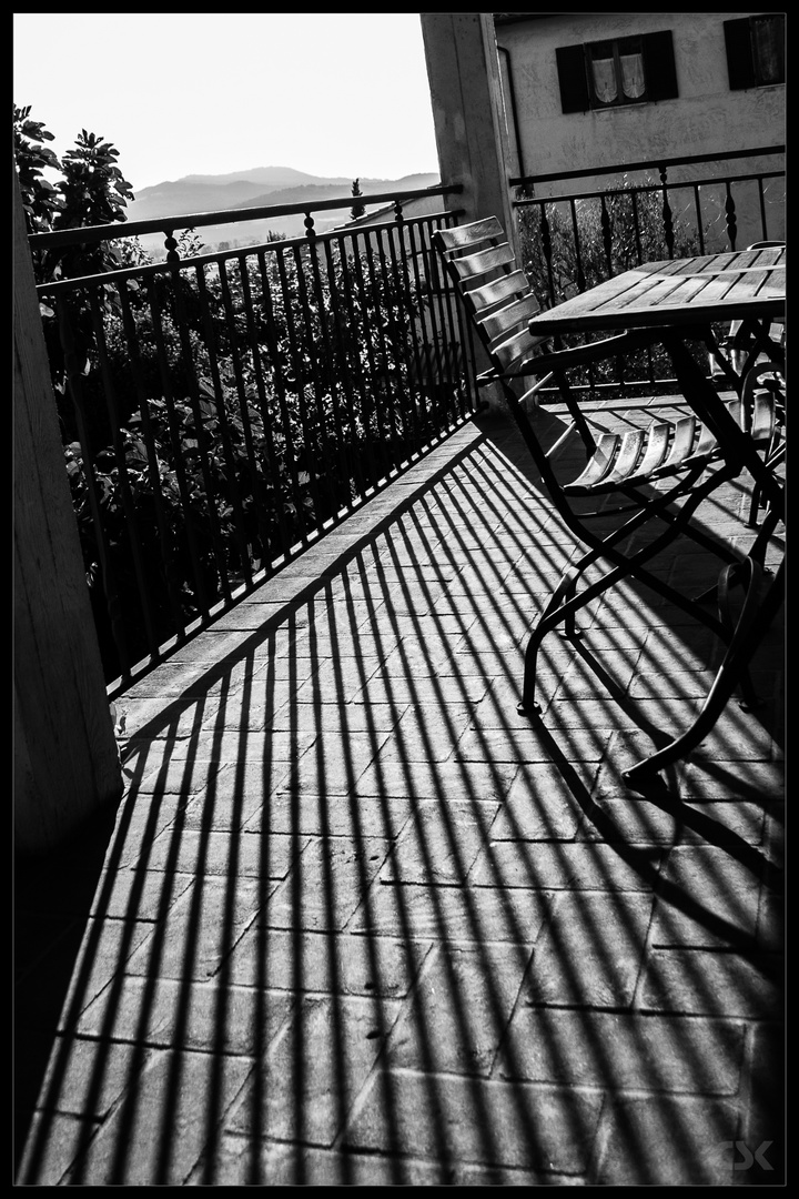 Auf der Veranda in der Toscana