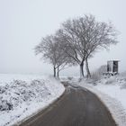 Auf eine Landstrasse im winter.