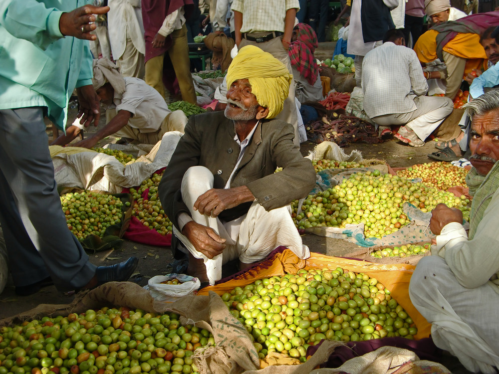 Auf einem Markt in Indien