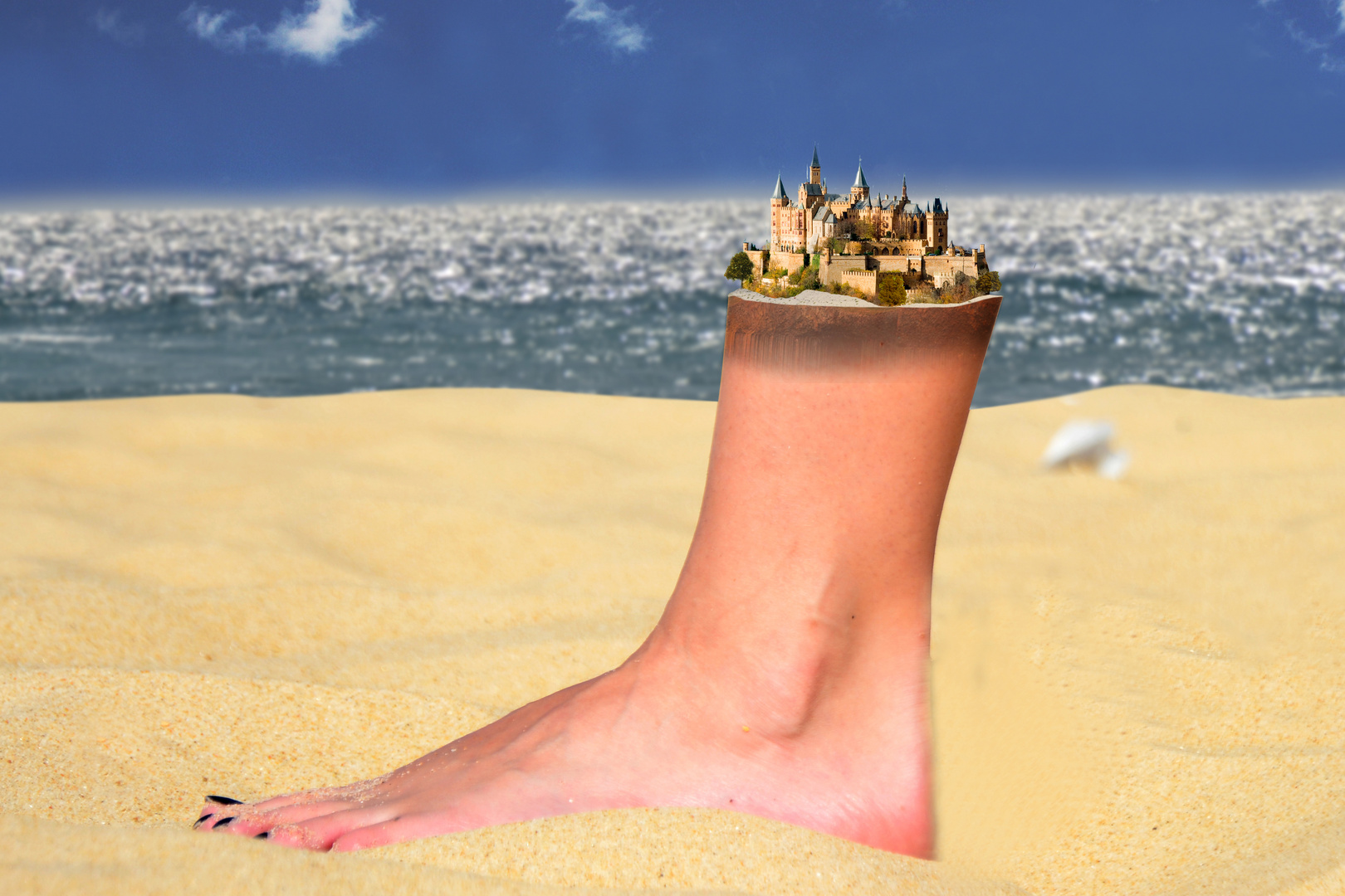 "auf großem fuß leben" Foto & Bild fotomontage, surreal, digiart