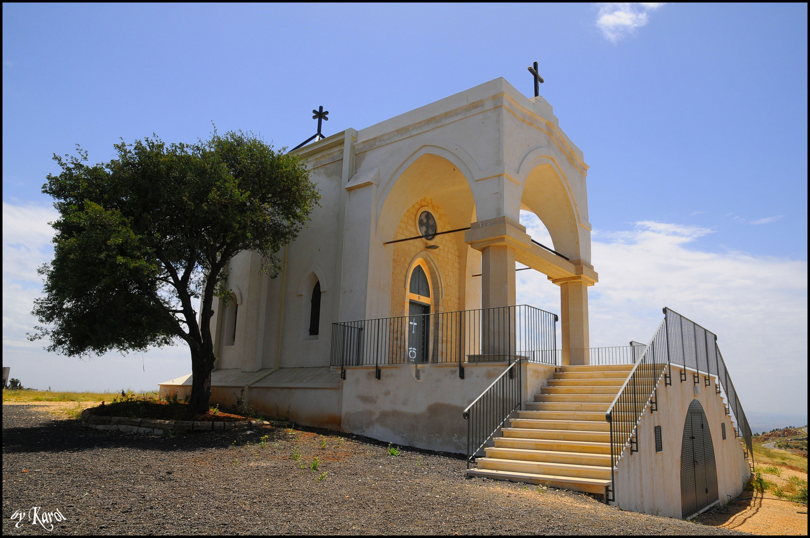 Auf Nazareth Berg-Kleine alte orthodoxe Kirche in der Einsamkeit (Blick A)