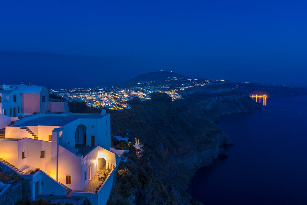 Auf Santorini blaue Stunde