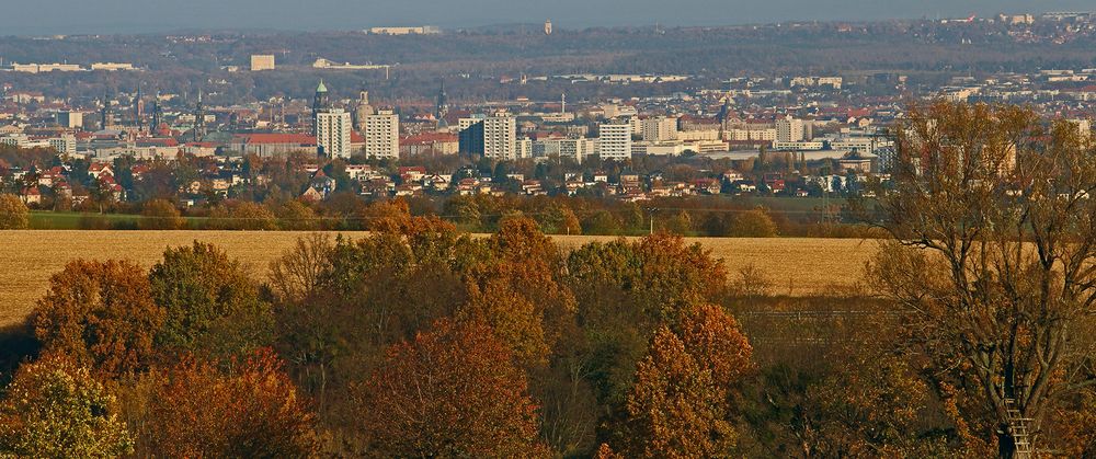 Auf Wunsch zweite Bearbeitung mit größeren Gebäuden in Dresden