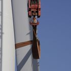 Aufbau einer Windkraftanlage, Montage Rotorblatt