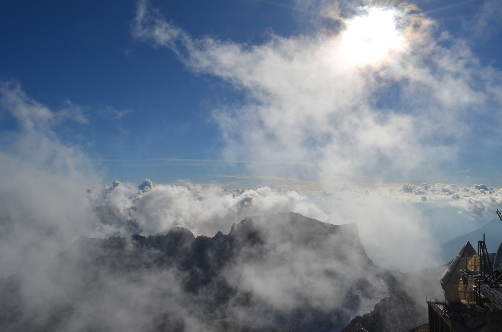 Aufnahme von dem Gipfel der Zugspitze