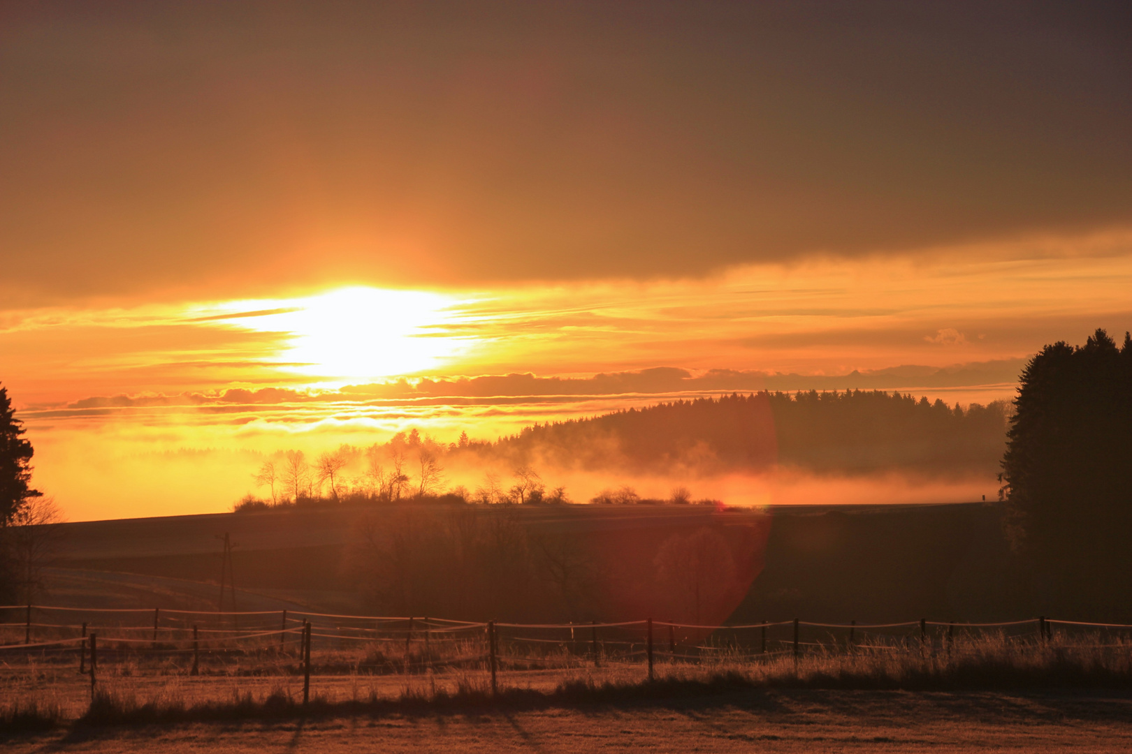 Aufsteigender Morgennebel