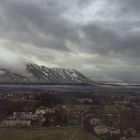 Aufsteigender Nebel in den Alpen