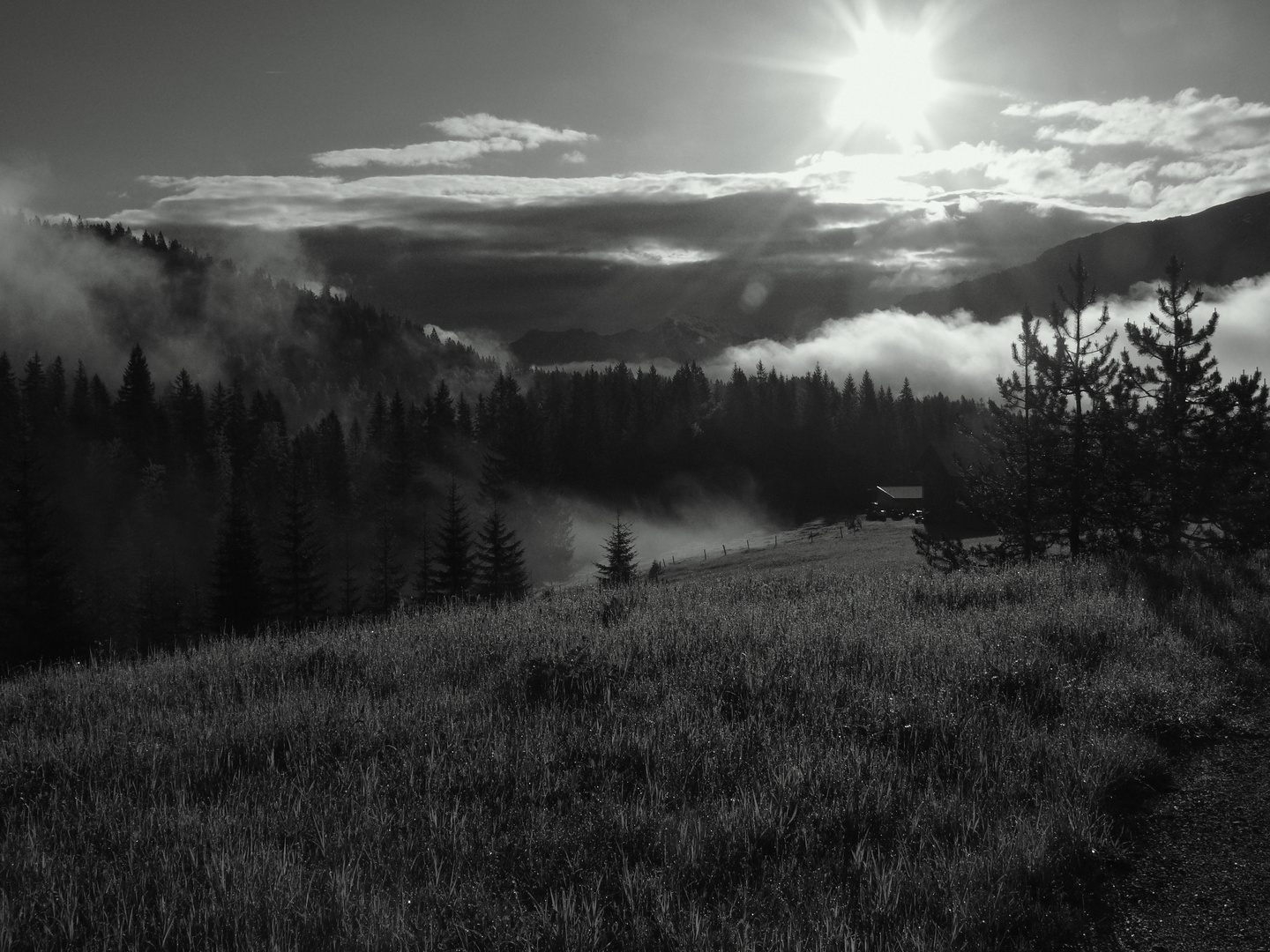 Aufstieg am frühen Morgen