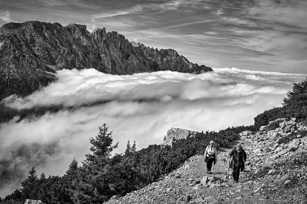 Aufstieg am Rosengarten