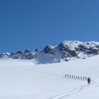 Aufstieg über weite Gletscherflächen