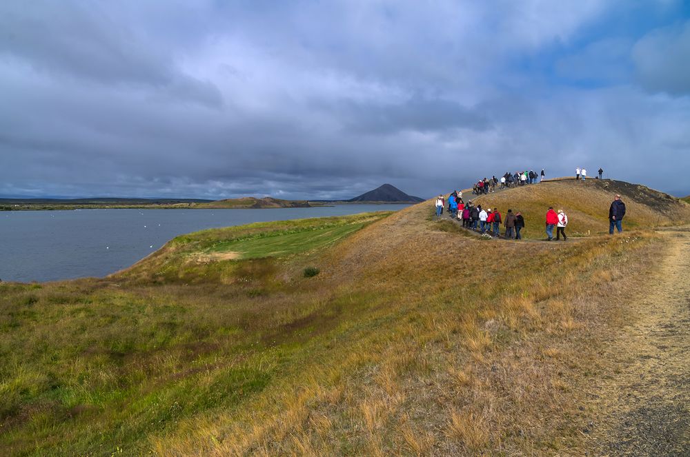 Aufstieg zu einem Krater, Island