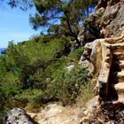 Aufstieg zu einer Wanderung an der Cala Pi auf Mallorca