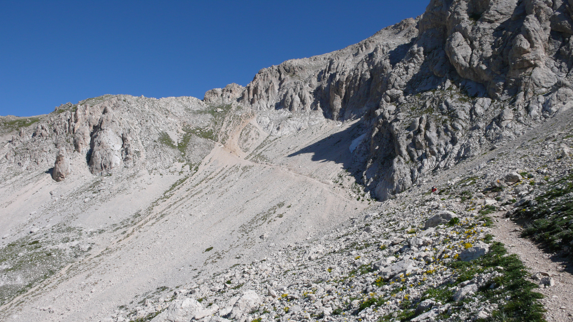 Aufstieg zum Corno Grande zwischen 2300 und 3000 m