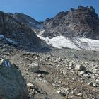 Aufstieg zum Pizolgipfel mit Pizolgletscher der bald verschwunden ist