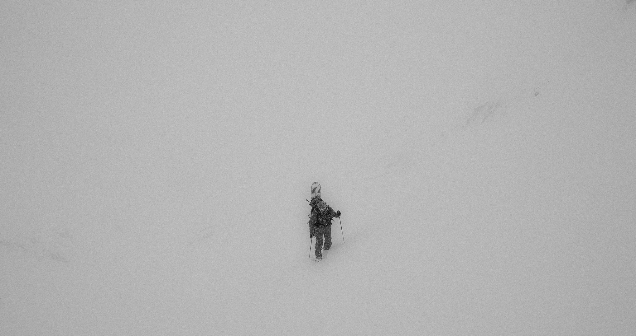 Aufstieg zur Klostertaler Umwelthütte im Schneetreiben