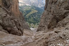 Aufstieg zur Pisciadu Hütte