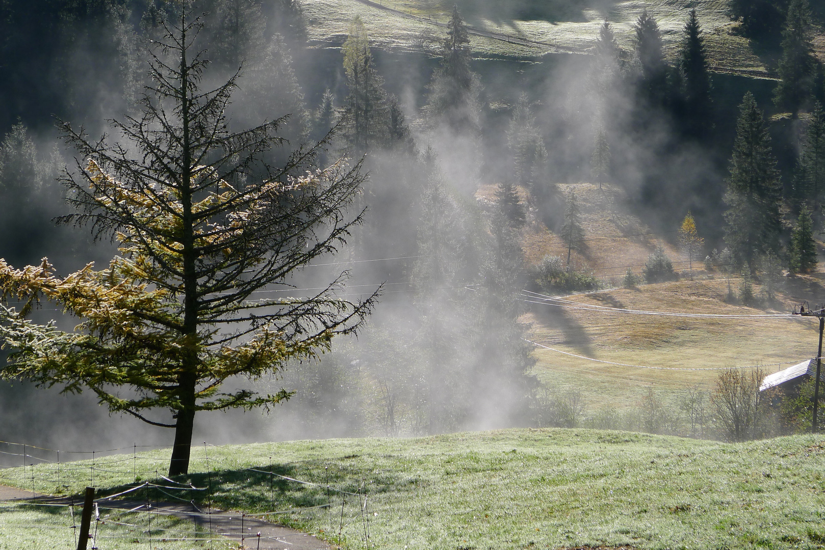 Auftakt zu einem prachtvollen Herbsttag im Kleinen Walsertal