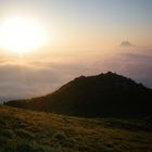 Aufwachen über den Wolken