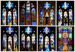 ..Aufwändig gestaltete Kirchenfenster..