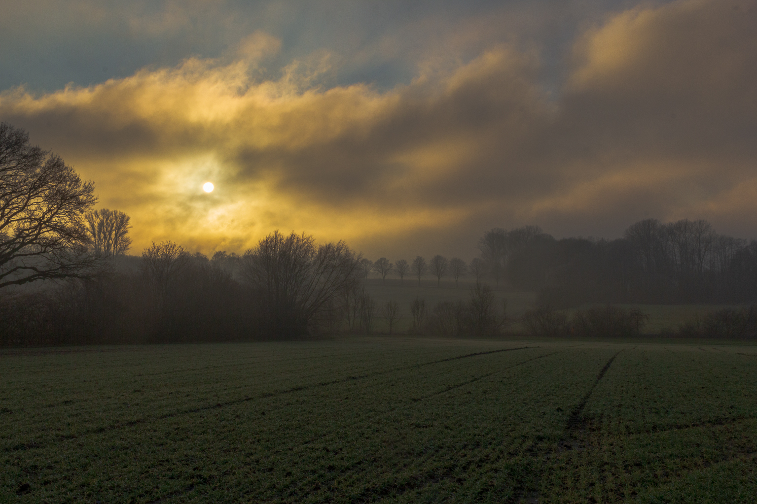 Aufziehender Nebel im Tal der Aa