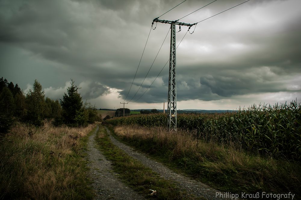 Aufziehendes Gewitter über Lobenstein