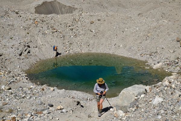 Auge auf dem Gletscher 
