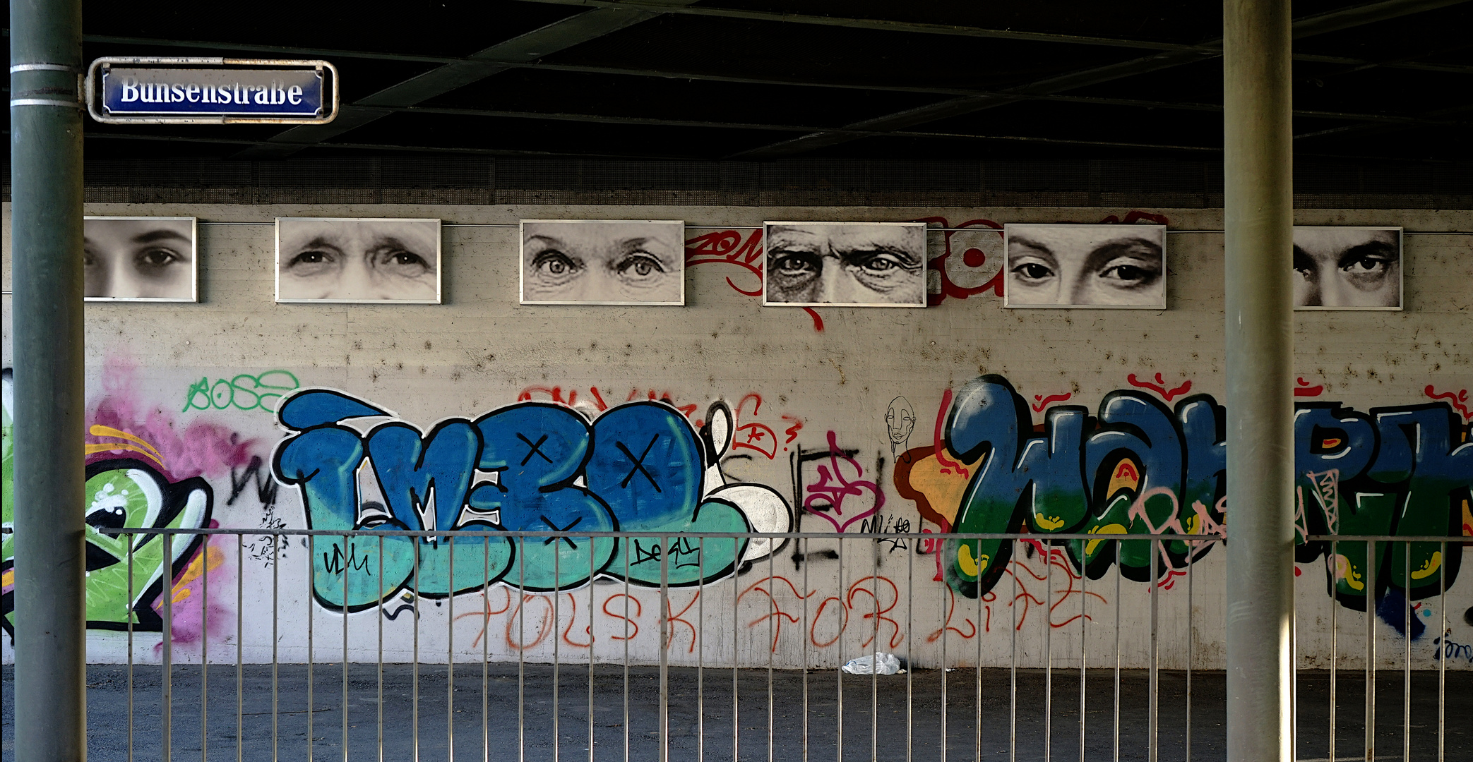 Augen und Graffiti in der Neckarstadt