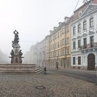 Augsburg im Nebel Herkulesbrunnen