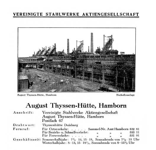 August Thyssen AG, ca. Anno 1920