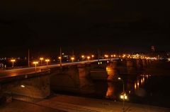 Augustusbrücke Dresden zur Nacht