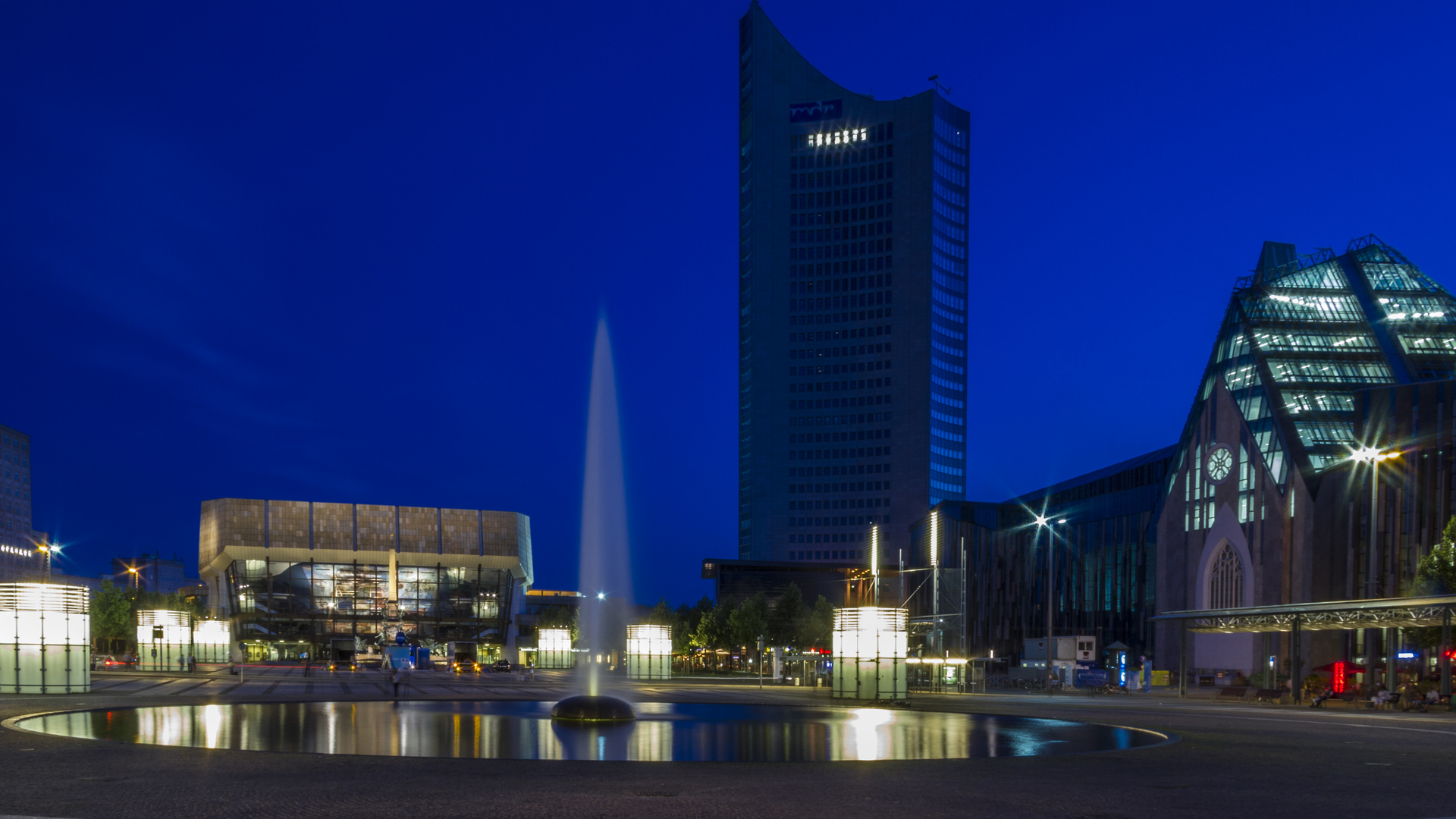 Augustusplatz zur "Blauen Stunde"