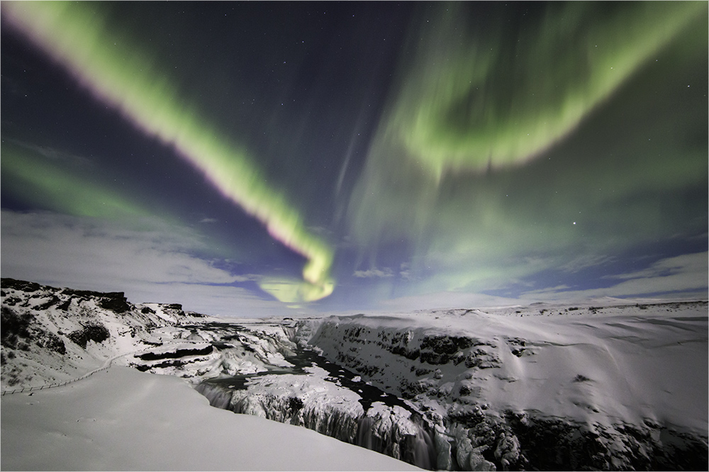 Aurora am Gullfoss