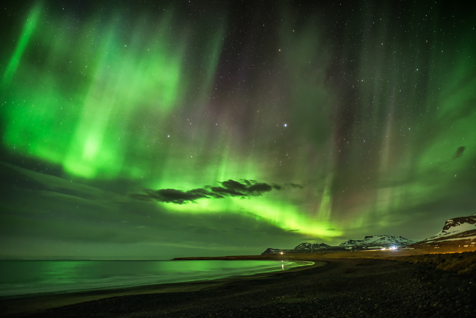 Aurora Borealis at the Beach