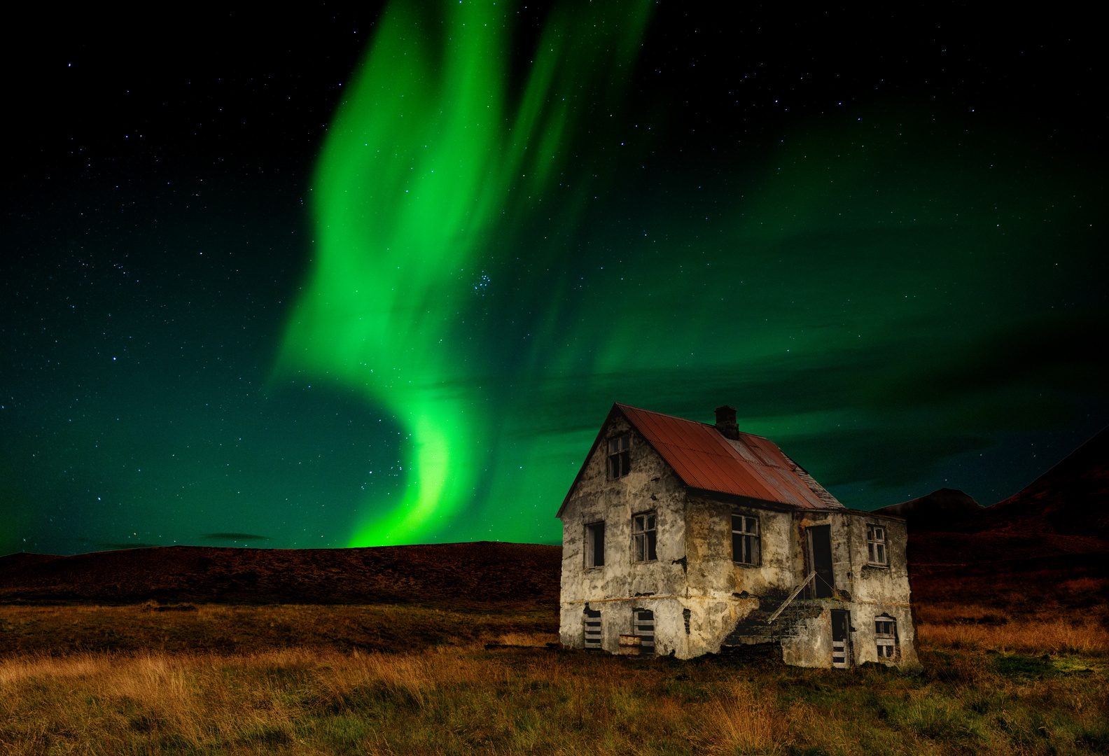 Aurora Borealis in den Westfjorden Islands