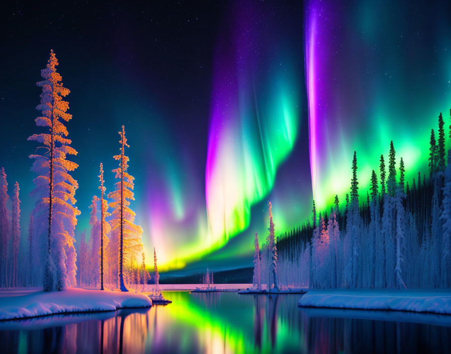 aurora borealis in Lapland,