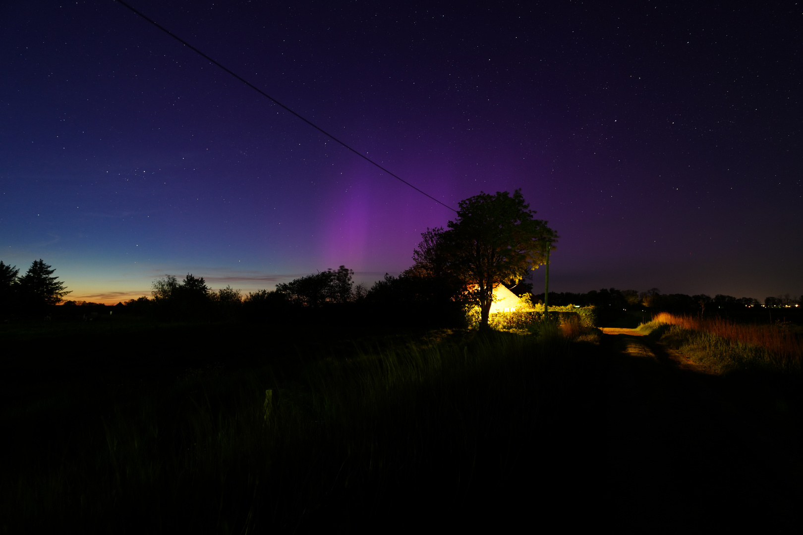 Aurora borealis in Oldendorf bei Bensersiel