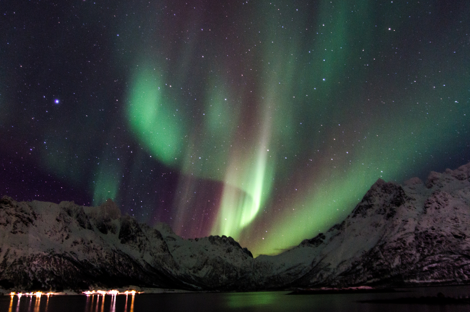 Aurora borealis über den Lofoten