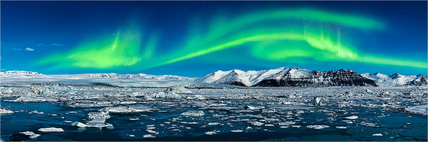 Aurora Borealis über der Gletscher Lagune