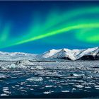 Aurora Borealis über der Gletscher Lagune