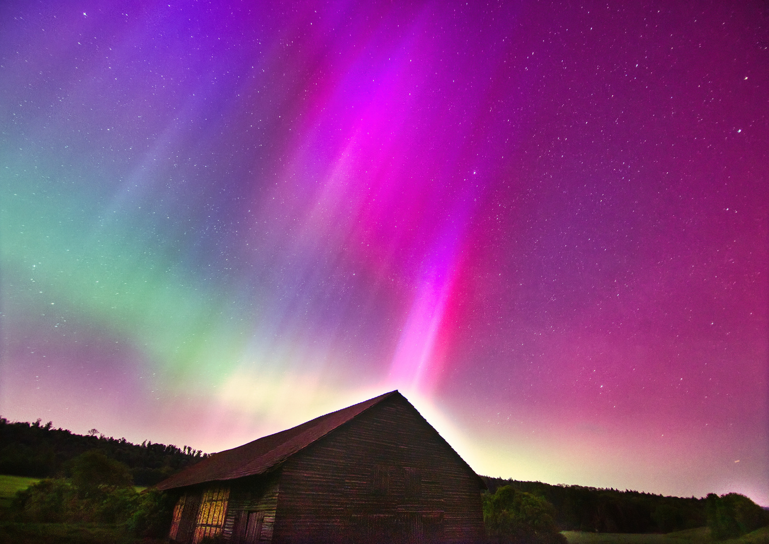 Aurora Borealis über Nordhessen.