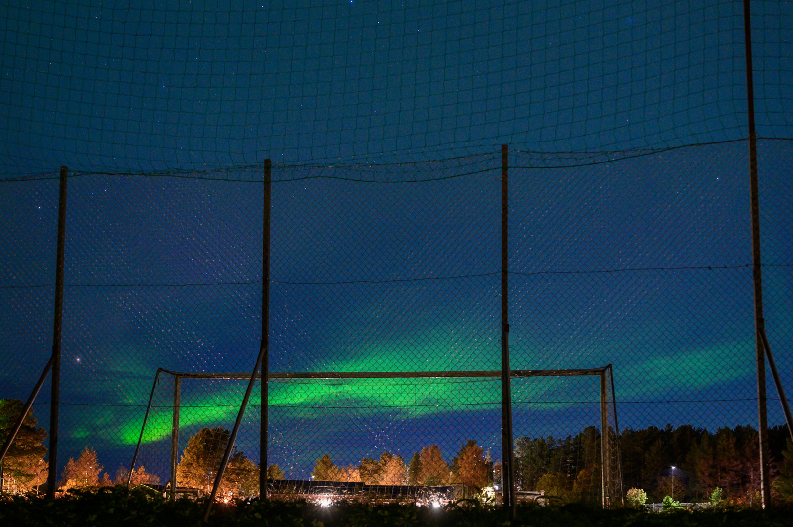 Aurora im Fussballtor