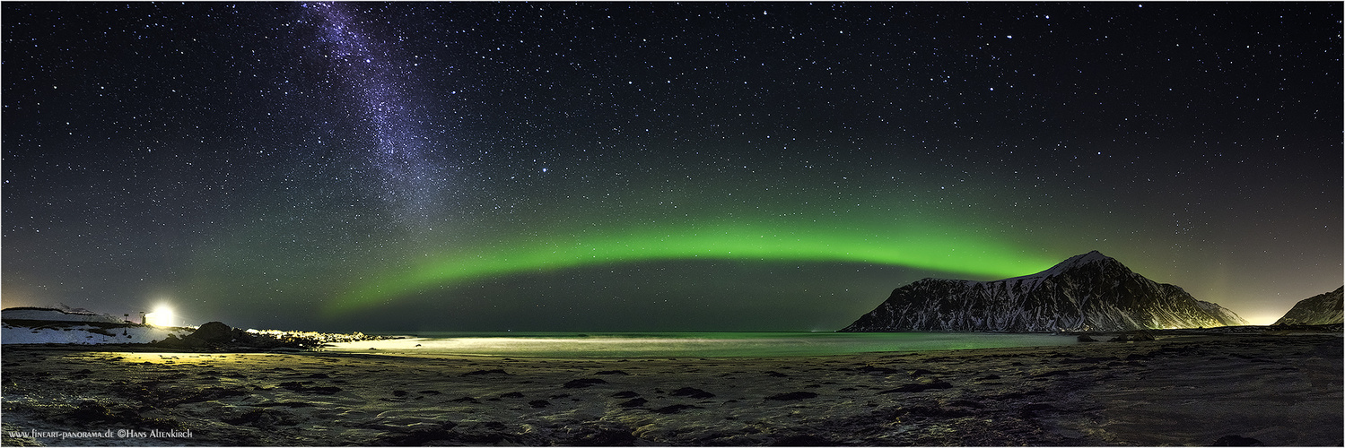 Aurora meets Milky Way