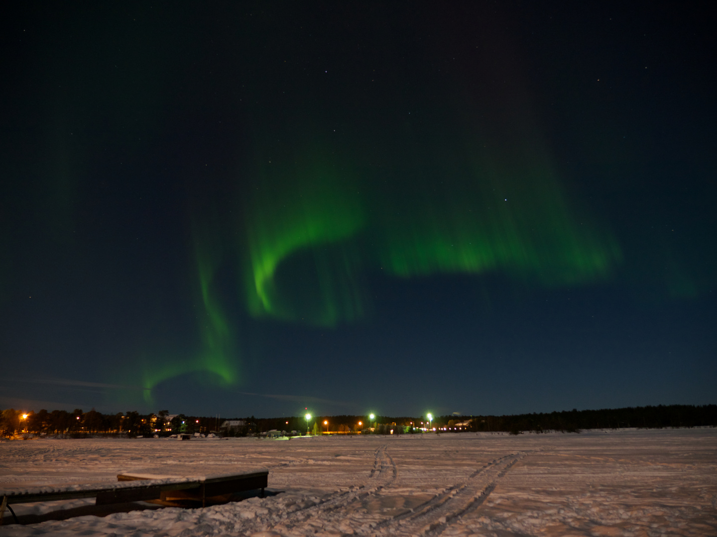 Aurora über dem Inari-See