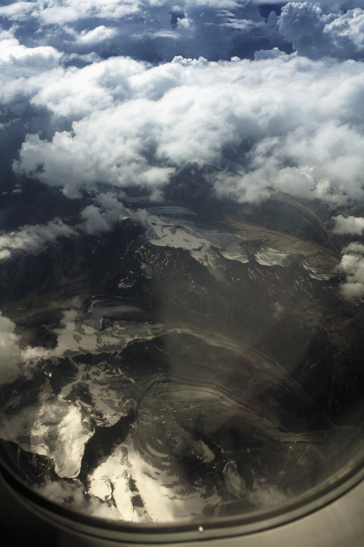 Aus dem Flieger: die Rocky Mountains