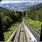 Aus der historischen Bergbahn / Königsstuhl auf Heidelberg gesehen.