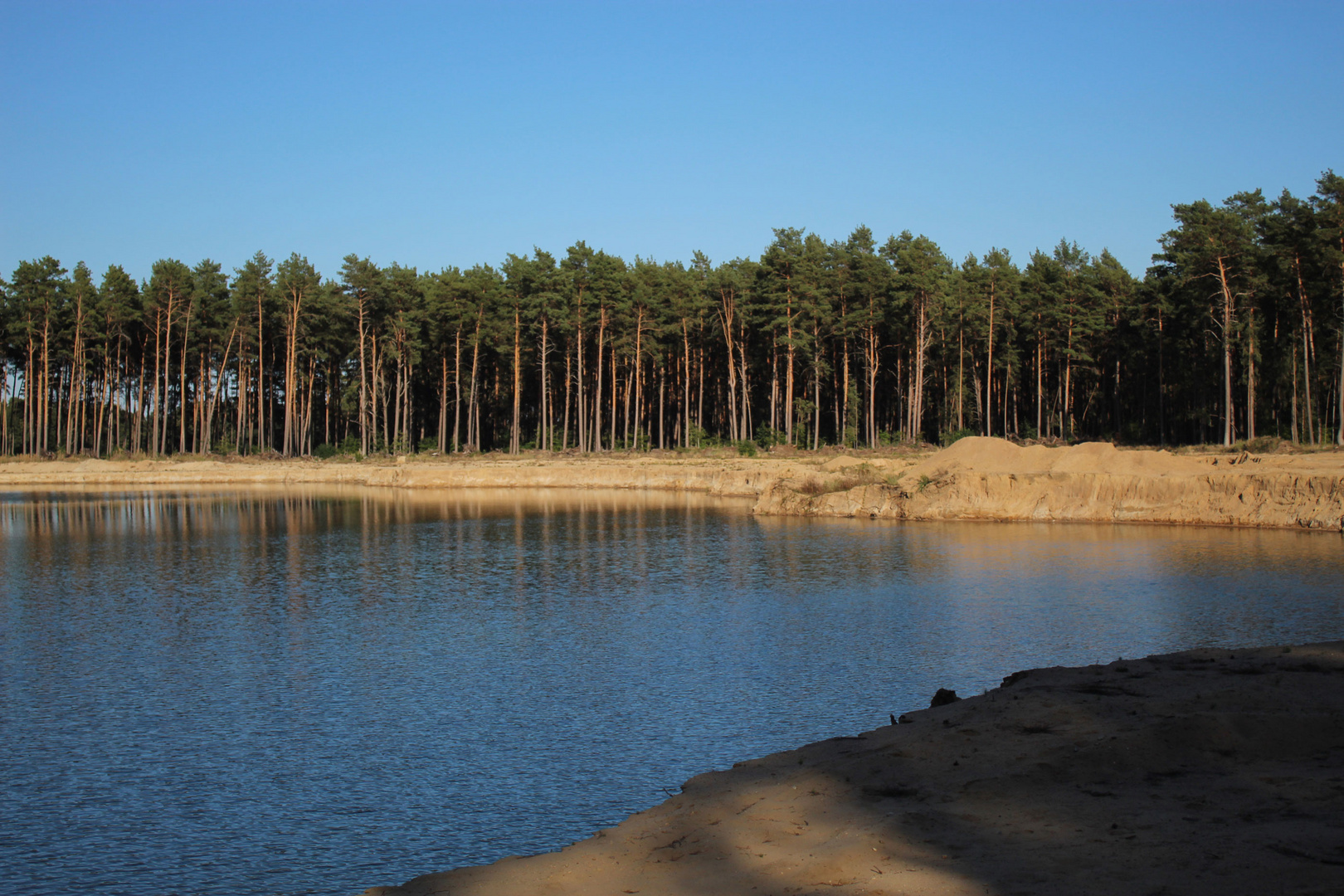 aus diesem Waldboden wird der Sand und Kies gewonnen