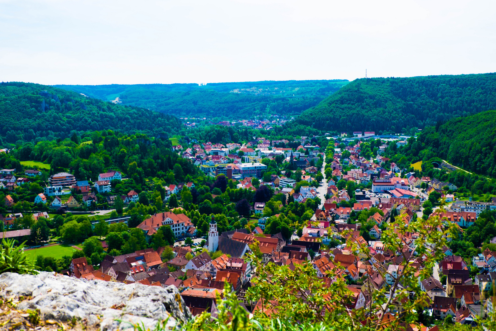 Ausblick auf Blaubeuren vom Gipfel