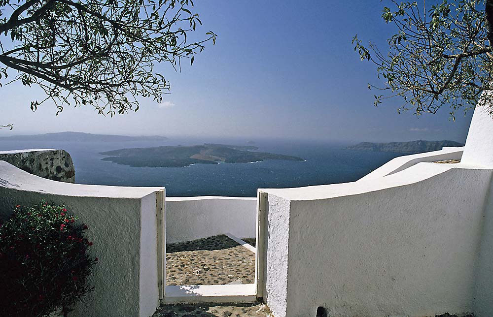 Ausblick auf die Caldera von Santorin